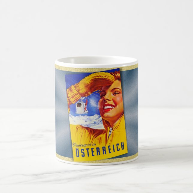c1950 AUSTRIA TRAVEL POSTER MCM  Coffee Mug (Center)