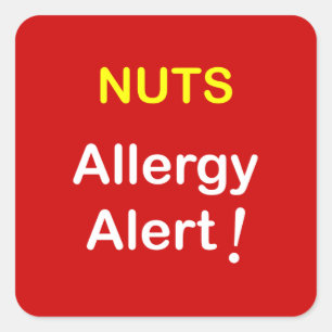c1 - Allergy Alert - NUTS. Square Sticker