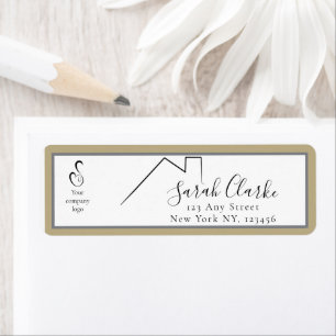 C21 Black Rooftop Return Address Label