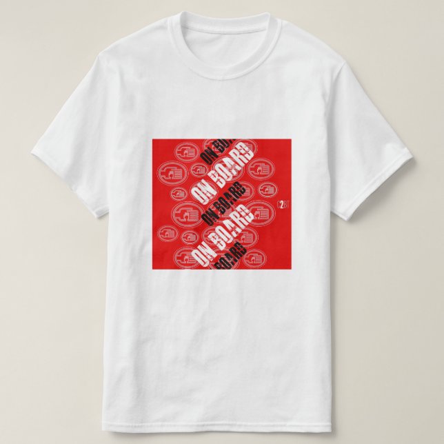 C2B: ON BOARD RED Basic T-Shirt (Design Front)