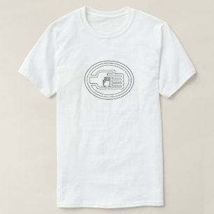 C2B: T-Shirt WHT Logo-outline Blk