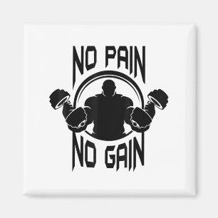 C386 No Pain No Gain Gym Workout Fitness Motivatio Magnet