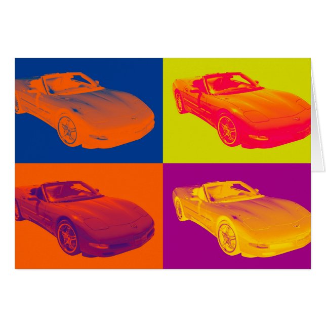 C5 Corvette convertible Muscle Car Pop Art (Front Horizontal)