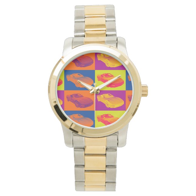 C5 Corvette convertible Muscle Car Pop Art Watch (Front)