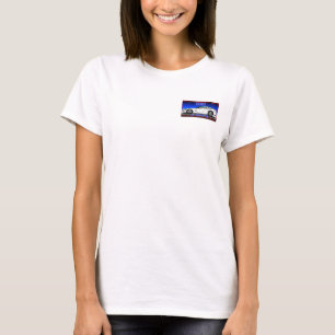 C6 2007 Coupe Blue Background Vette Lic Plate Art T-Shirt