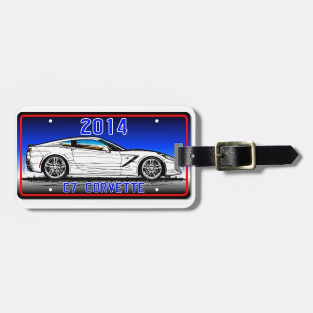 C7 2014 Corvette Coupe by K. Scott Teeters Luggage Tag (Front Horizontal)