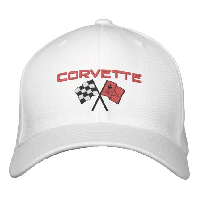 C7 C8 Illustrated Car Embroidered Cap Racing Flags (Front)
