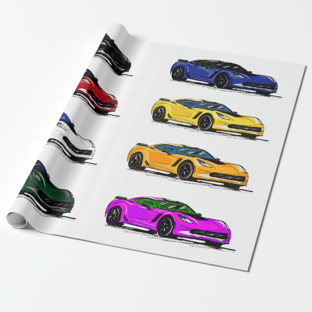 C7 Corvette Wrapping Paper (Unrolled)