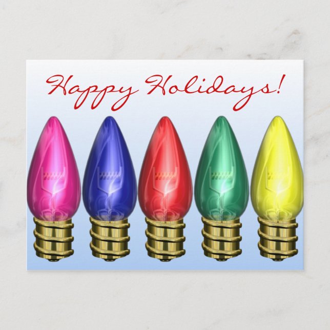 C9 Light Bulbs Christmas Holiday Postcard (Front)