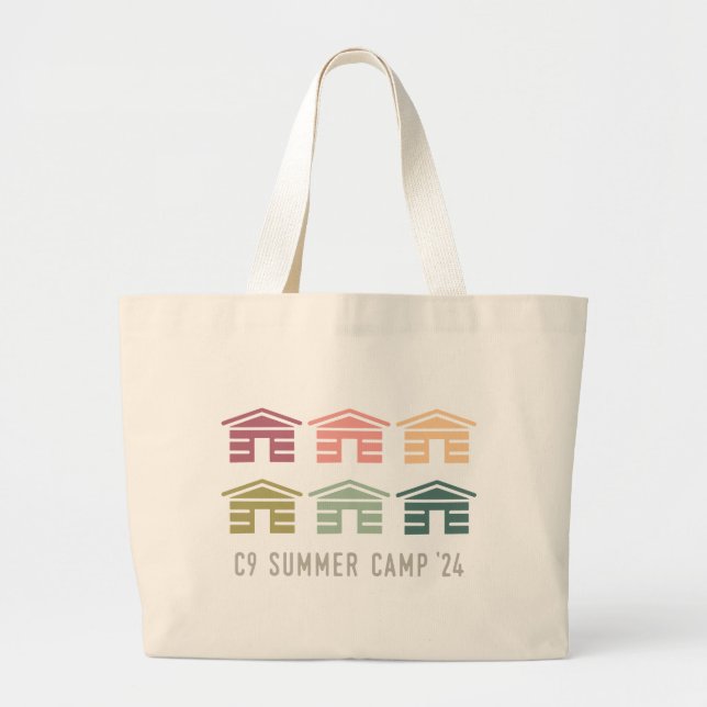 C9 Summer Camp 2024 Large Tote Bag - Cabins (Front)