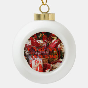 C Рождеством Христовым! Merry C Ceramic Ball Christmas Ornament