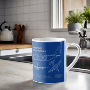 C-130 Hercules - Aeroplane Blueprint Plans AD Coffee Mug