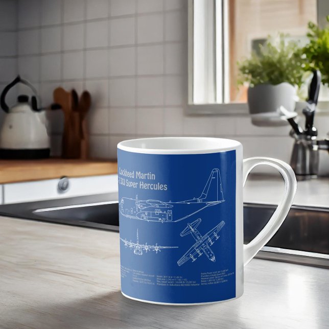 C-130 Hercules - Aeroplane Blueprint Plans AD Coffee Mug (Creator Uploaded)
