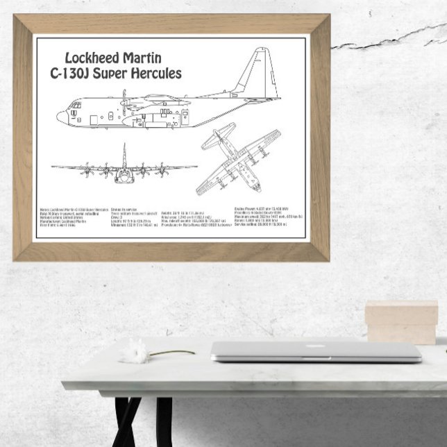 C-130 Hercules - Aeroplane Blueprint Plans BD Photo Print (Creator Uploaded)