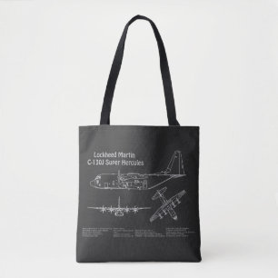 C-130 Hercules - Airplane Blueprint Plans PD Tote Bag