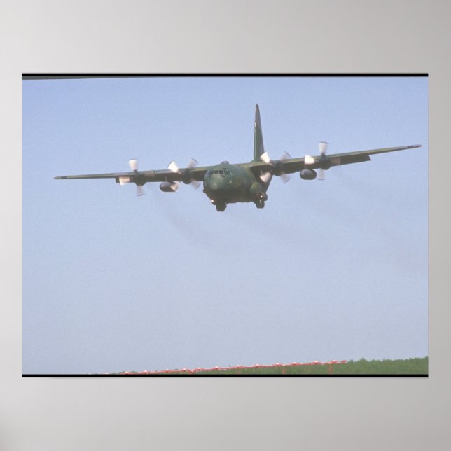 C-130 Hercules approach_Military Aircraft Poster (Front)