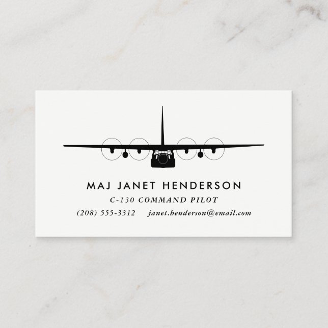 C-130 Hercules Professional Pilot Business Card (Front)