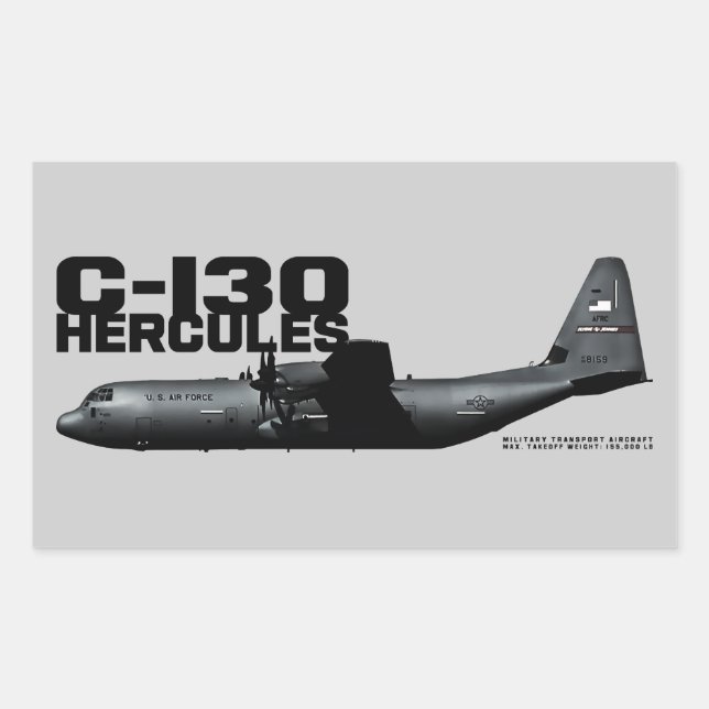 C-130 Hercules Rectangular Sticker (Front)