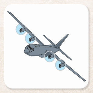 C-130 Hercules Square Paper Coaster