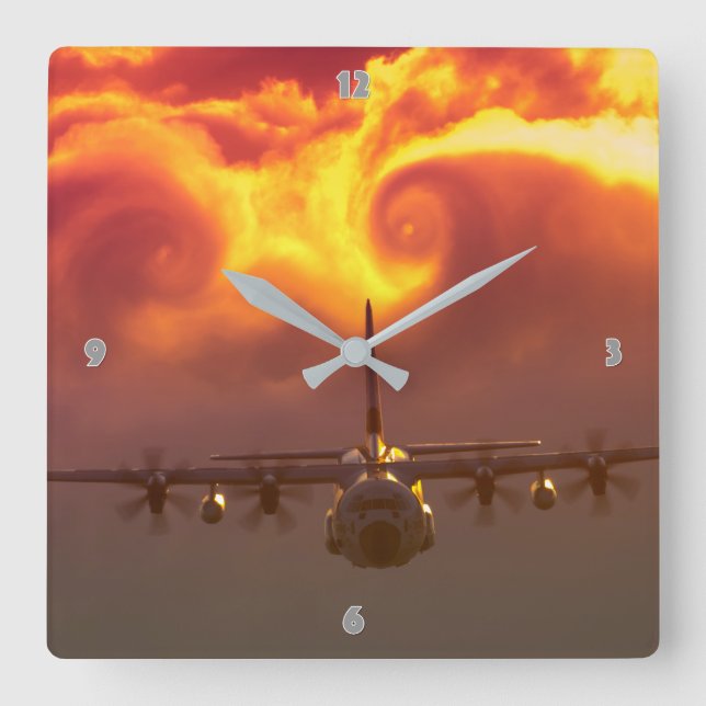 C-130 HERCULES SQUARE WALL CLOCK (Front)