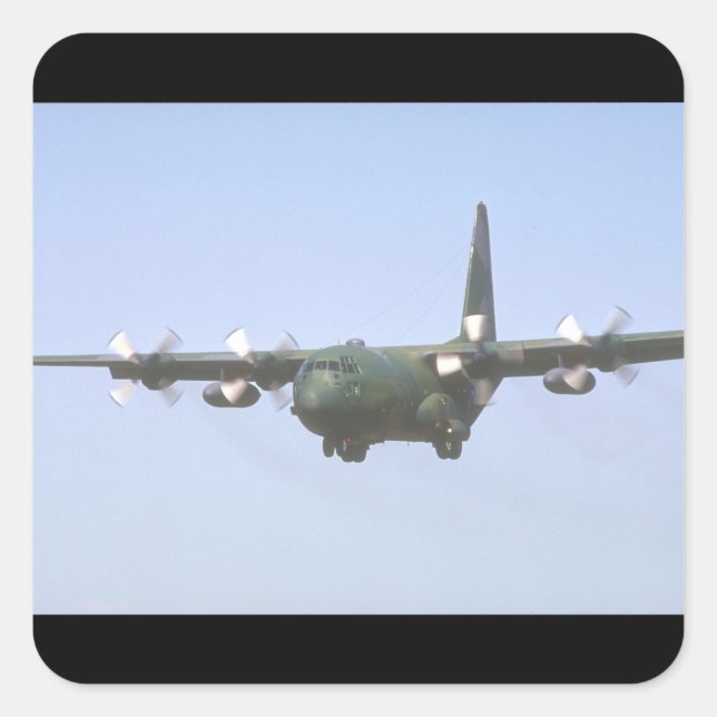 C-130 Hercules Transport_Military Aircraft Square Sticker (Front)