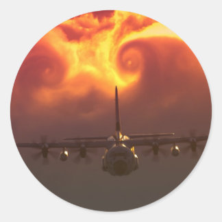 C-130 vortex classic round sticker