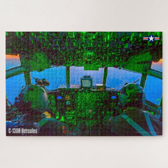 C-130H HERCULES COCKPIT (20x30 INCH) Jigsaw Puzzle (Horizontal)