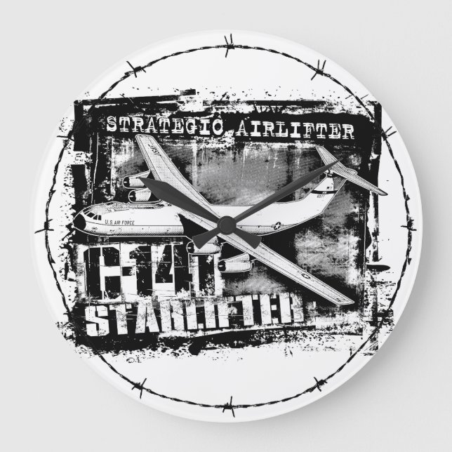 C-141 Starlifter Large Clock Acrylic Wall Clock (Front)