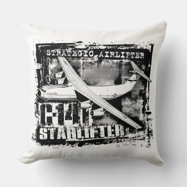 C-141 Starlifter Throw Pillow Throw Pillow (Front)