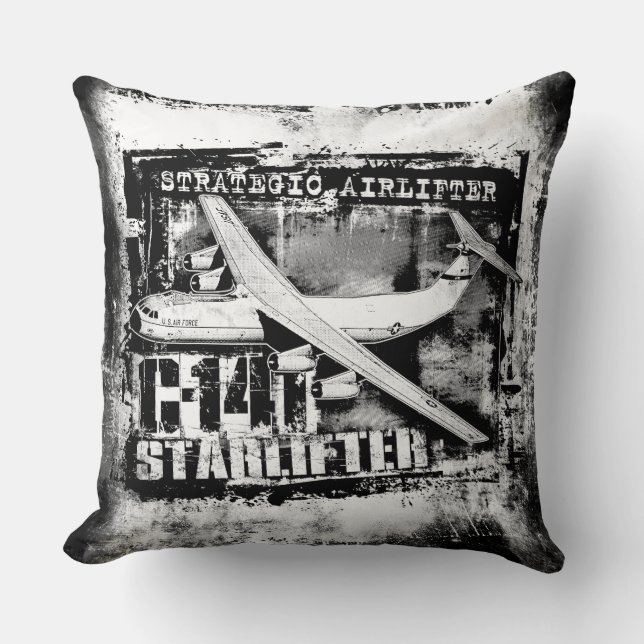 C-141 Starlifter Throw Pillow Throw Pillow (Front)