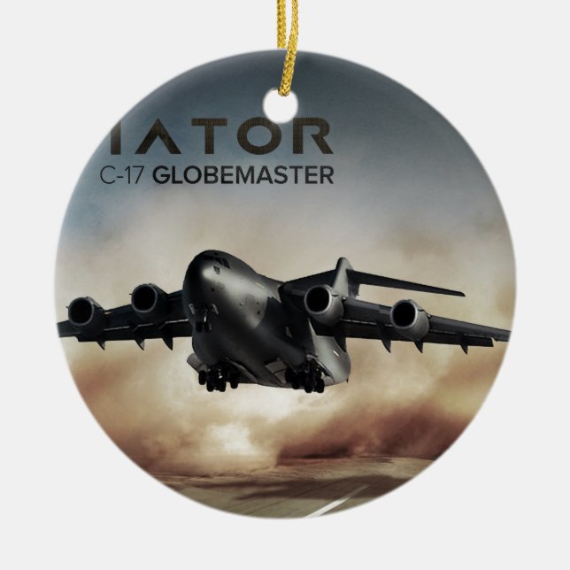 C-17 Globemaster Cargo Aeroplane Ceramic Ornament (Front)