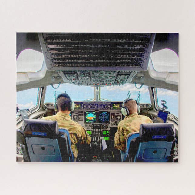 C-17 GLOBEMASTER III COCKPIT (16x20 INCH) Jigsaw Puzzle (Horizontal)