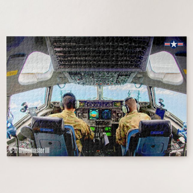 C-17 GLOBEMASTER III COCKPIT (20x30 INCH) Jigsaw Puzzle (Horizontal)