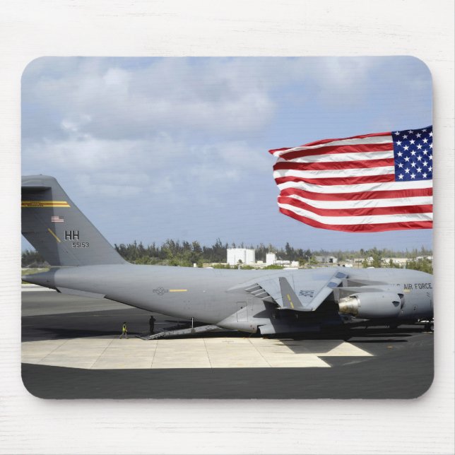 C-17 Globemaster III sits on the flightline Mouse Pad (Front)