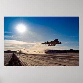 C-17 taking off from dry lake bed poster