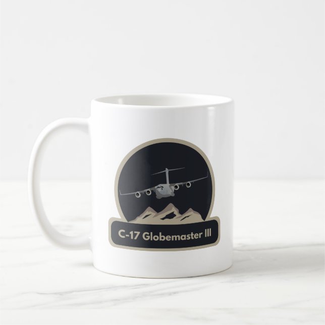 C-17 US Air Force Airplane Coffee Mug (Left)