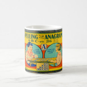 C. 1915 CHILD'S SPELLING GAME BOX COFFEE MUG