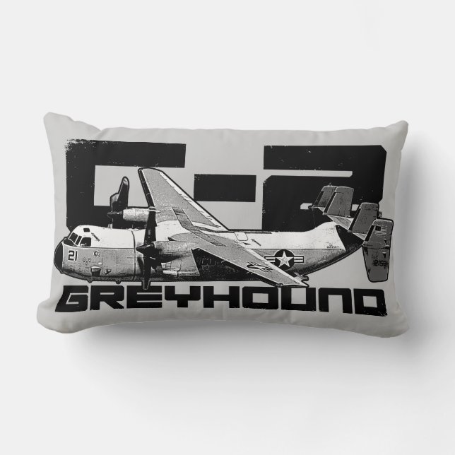 C-2 Greyhound Polyester Lumbar Pillow 13" x 21" (Front)