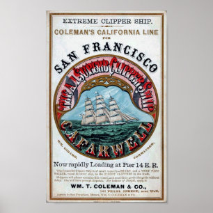 C.A.FARWELL Clipper Ship Historical Repro Poster