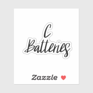C Batteries Storage Sticker