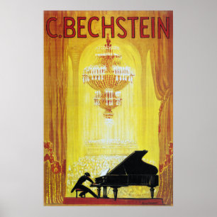 C. Bechstein Vintage Piano Advertisement Poster