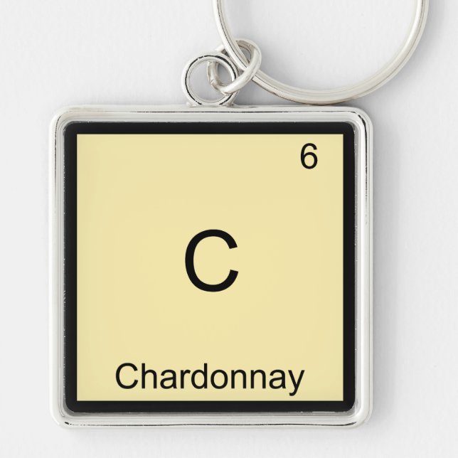 C - Chardonnay Funny Chemistry Element Symbol Tee Key Ring (Front)