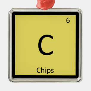 C - Chips Snack Chemistry Periodic Table Symbol Metal Tree Decoration