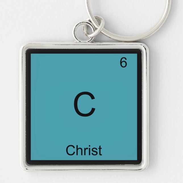 C - Christ Jesus Chemistry Element Symbol T-Shirt Key Ring (Front)
