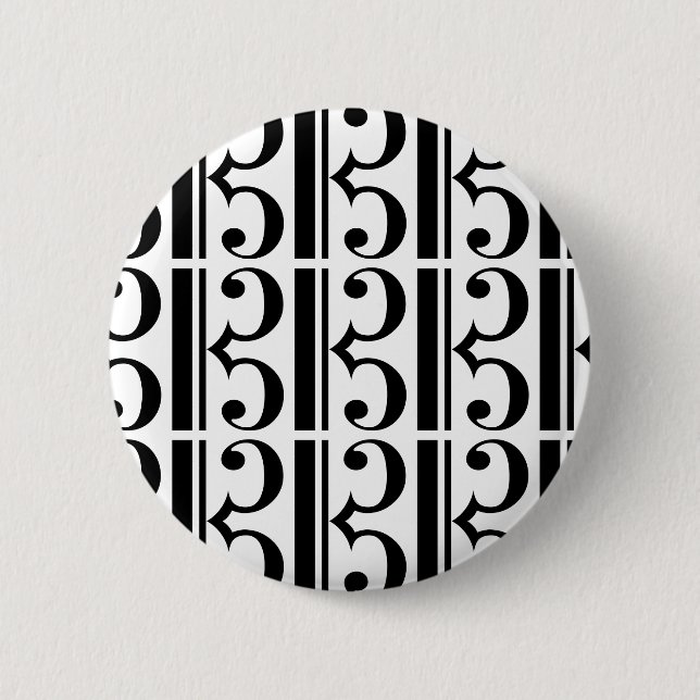C-Clef 6 Cm Round Badge (Front)