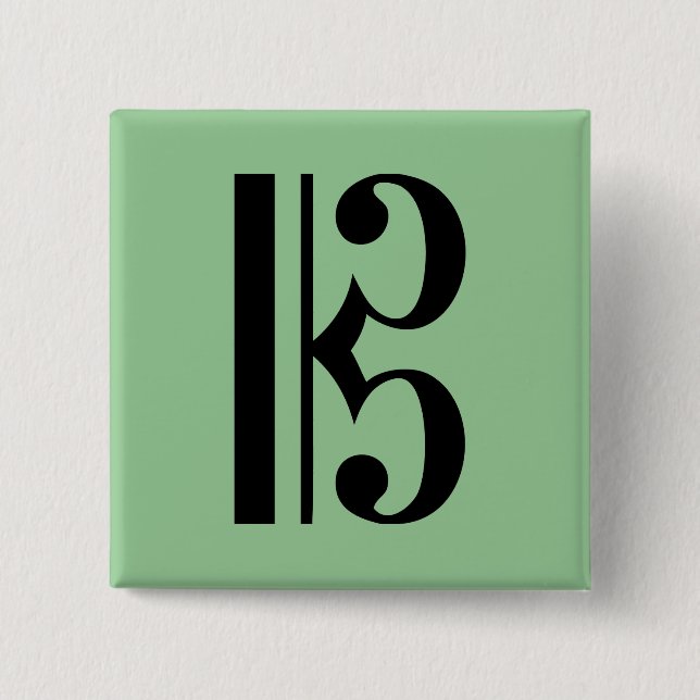 C-Clef Music Symbol 15 Cm Square Badge (Front)