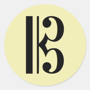 C-Clef Music Symbol Classic Round Sticker