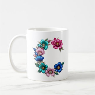 C Coffee Mug – Floral Design for Gifting