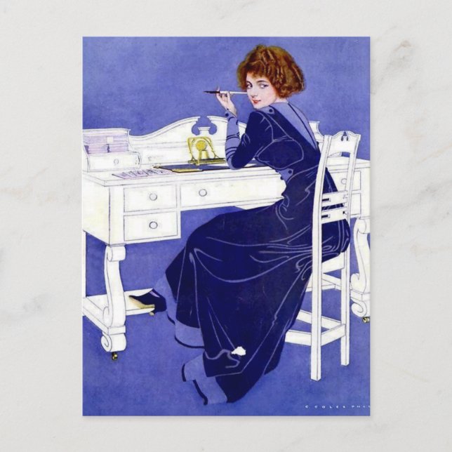 C Coles Phillips ‘Fadeaway Girl’ “Dear or Dearest Postcard (Front)