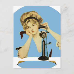 C Coles Phillips ‘Fadeaway Girl’ “Long Distance" Postcard